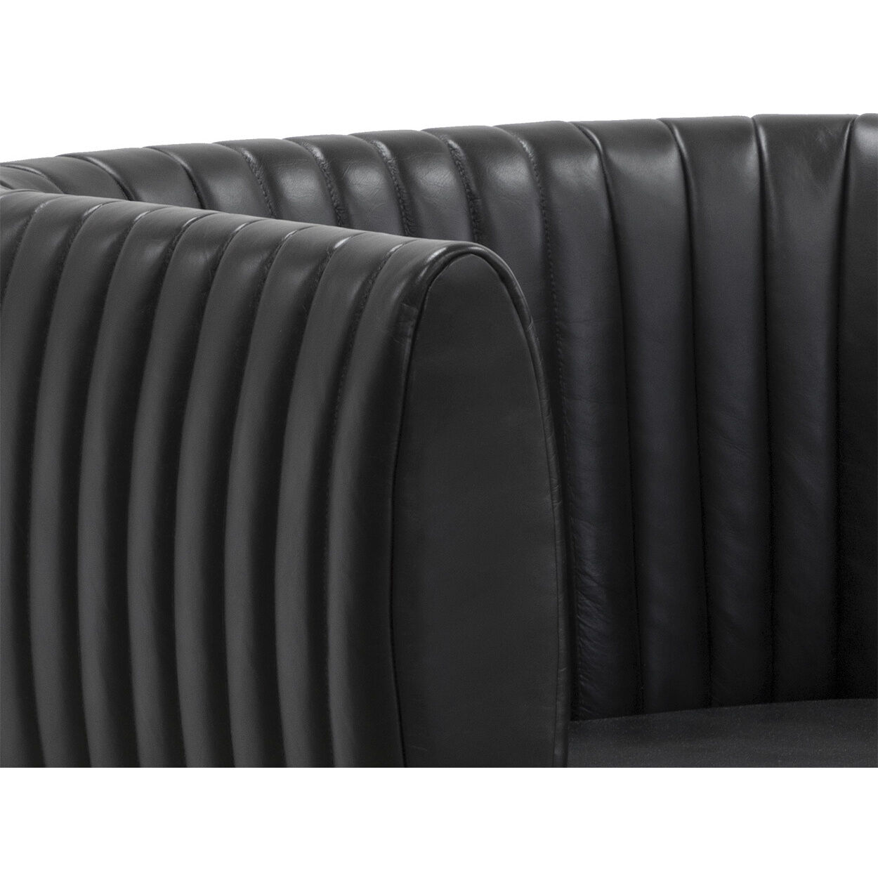 Tryor Vintage Black Night Leather Lounge Chair